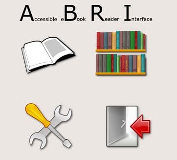 ABRI - Accessible eBook Reader Interface - page d’accueil