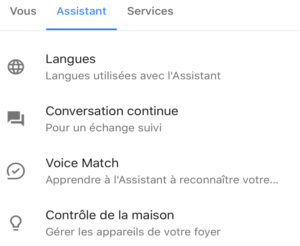 Application « Assistant Google »