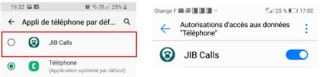 JIB Calls - autorisation d’accès aux données du téléphones