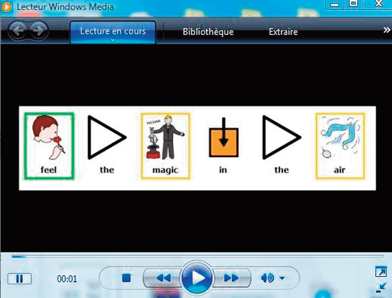 Karaoké en pictogrammes (fichier WMV-Windows Média Vidéo)