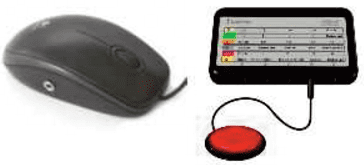 Modes d'accès - Contacteur branché sur souris adaptée ou interface pour contacteurs