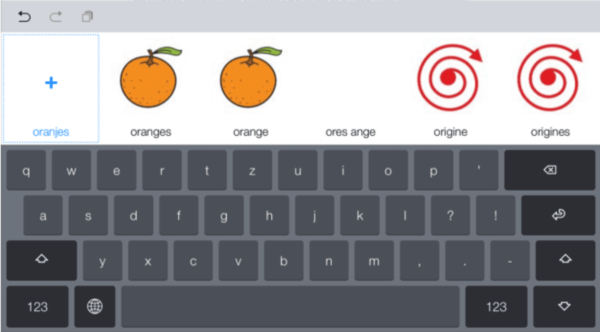 Vue du clavier sur l'application iPad