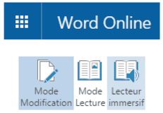 Word Online - icône Lecteur immersif