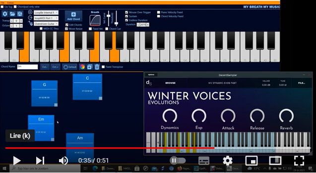 EyePlayChord synchronisé avec Decent Sampler, son Winter Voice
