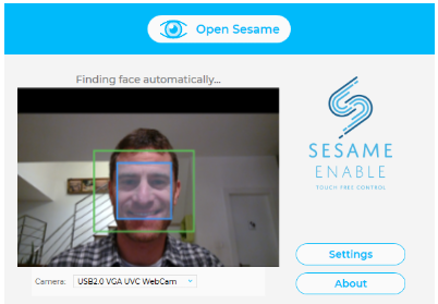 Open Sesame pour Windows : suivi des mouvements de la tête par webcam