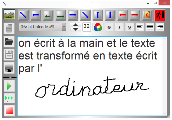 TypoCause sous Windows 10 : écriture manuscrite vocalisée par voix de synthèse