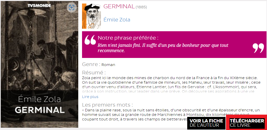 Thorium Reader : Germinal, Emile Zola