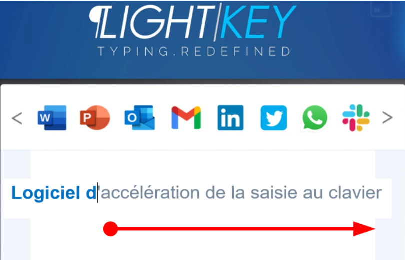 Aperçu de l'application Lightkey