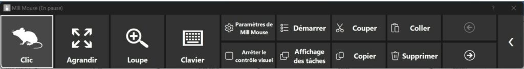 Barre d'outils Mill mouse
