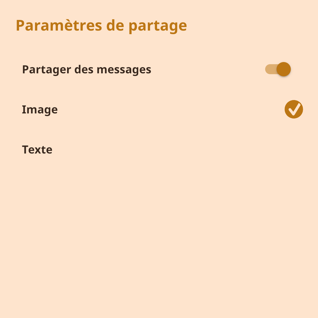 image paramètres de partage