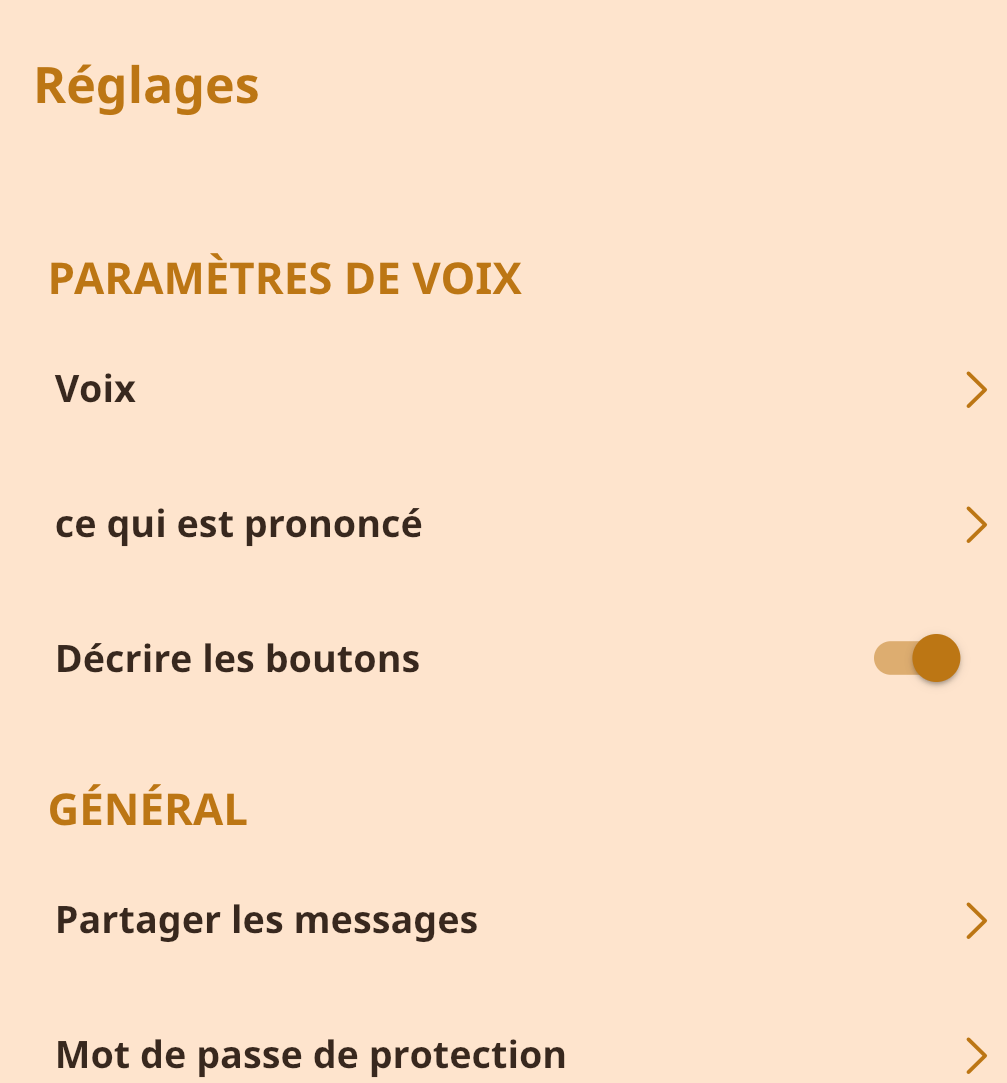 image paramètres de voix