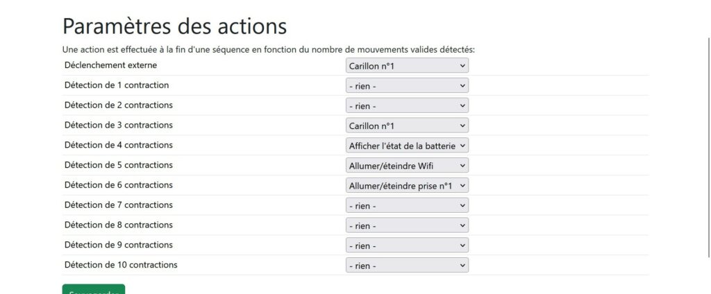 MyoAlert Configuration Actions