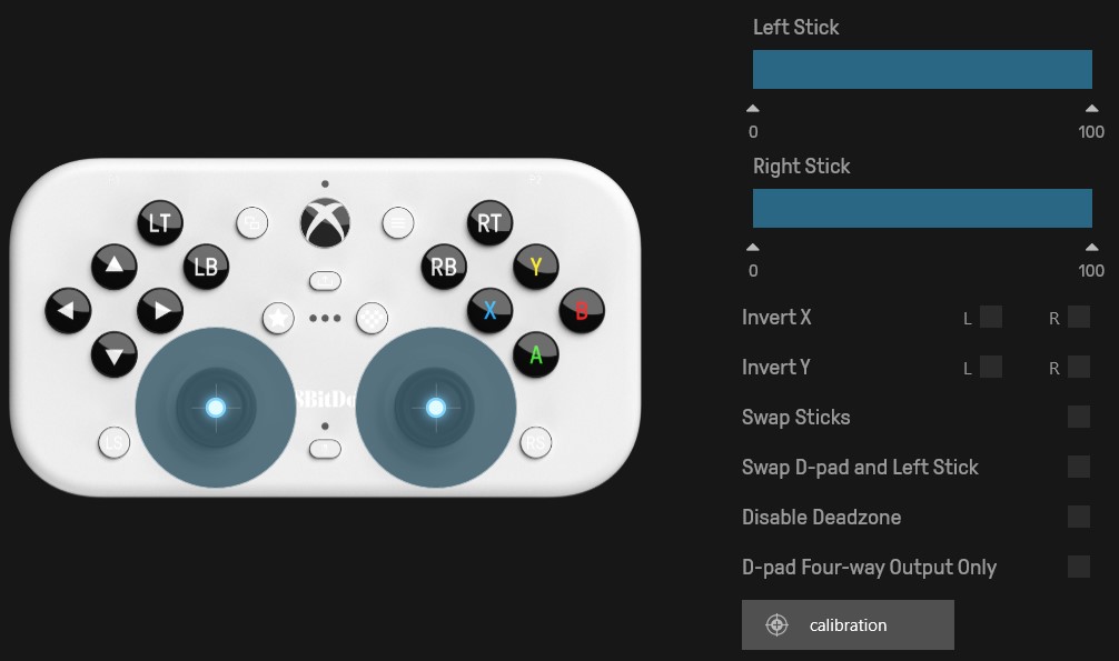 Personnalisation des joysticks - 8BitDo Ultimate Software X