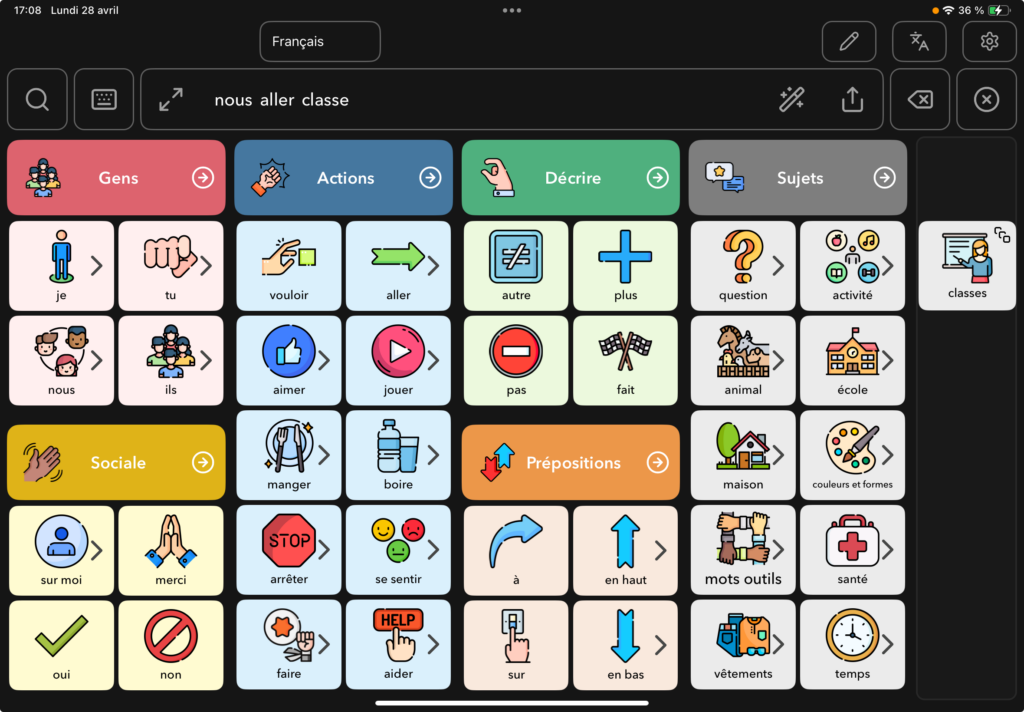 Flexspeak-Saisie de pictogrammes