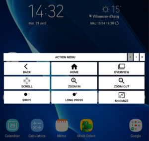 Menu d'action mode big
