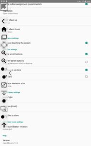 Menu d'action mode dock