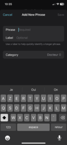 Ajout d'une phrase