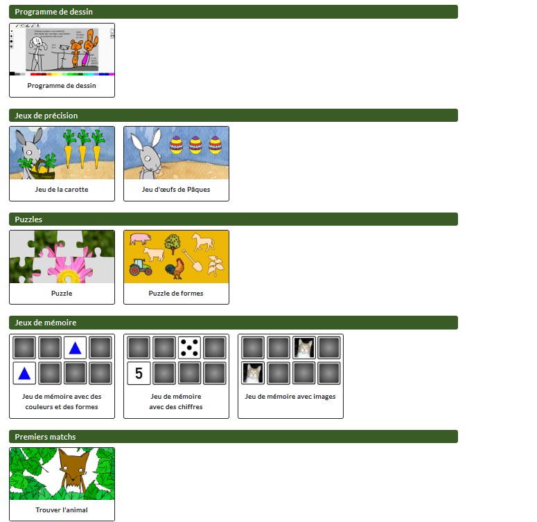 image Les différents jeux