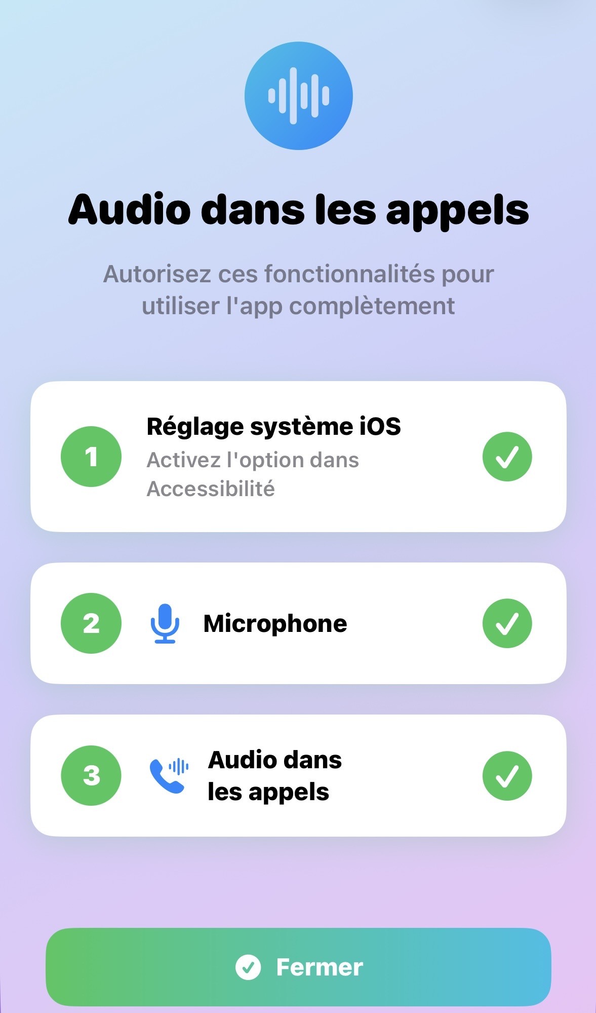image Les paramètres d'appel