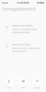 Interface Mobile de prise de note en temps réel