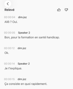 Partie "Relevé" de l'onglet "source" 