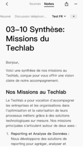 Rédaction d'un résumé et réitération