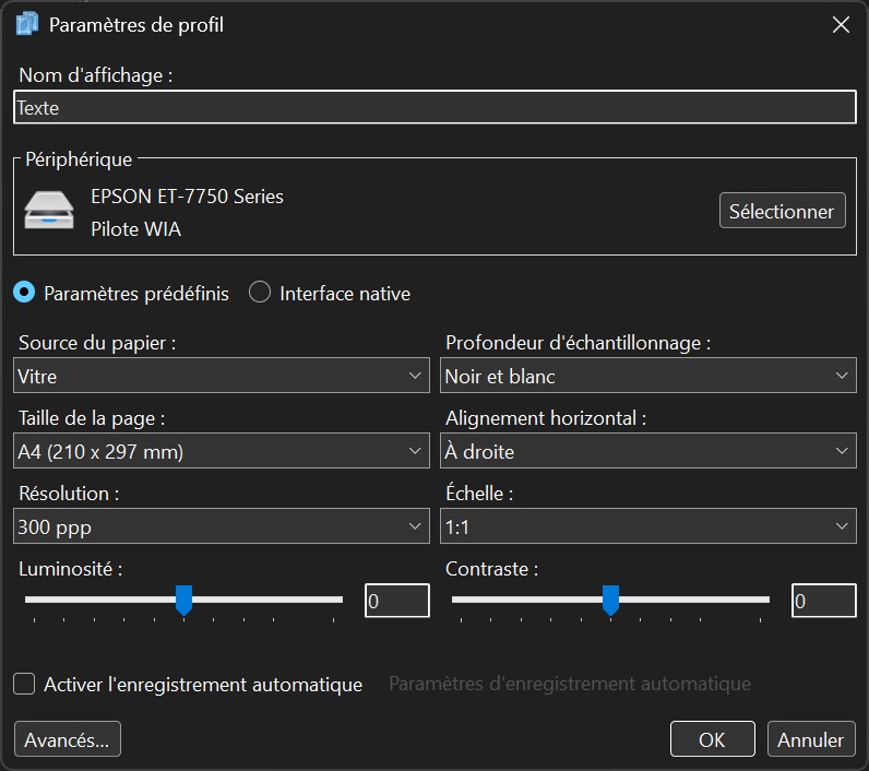 NAPS2 - Création de Profil
