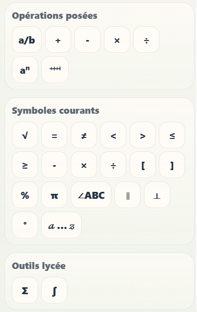 Catalogue de symboles mathématiques