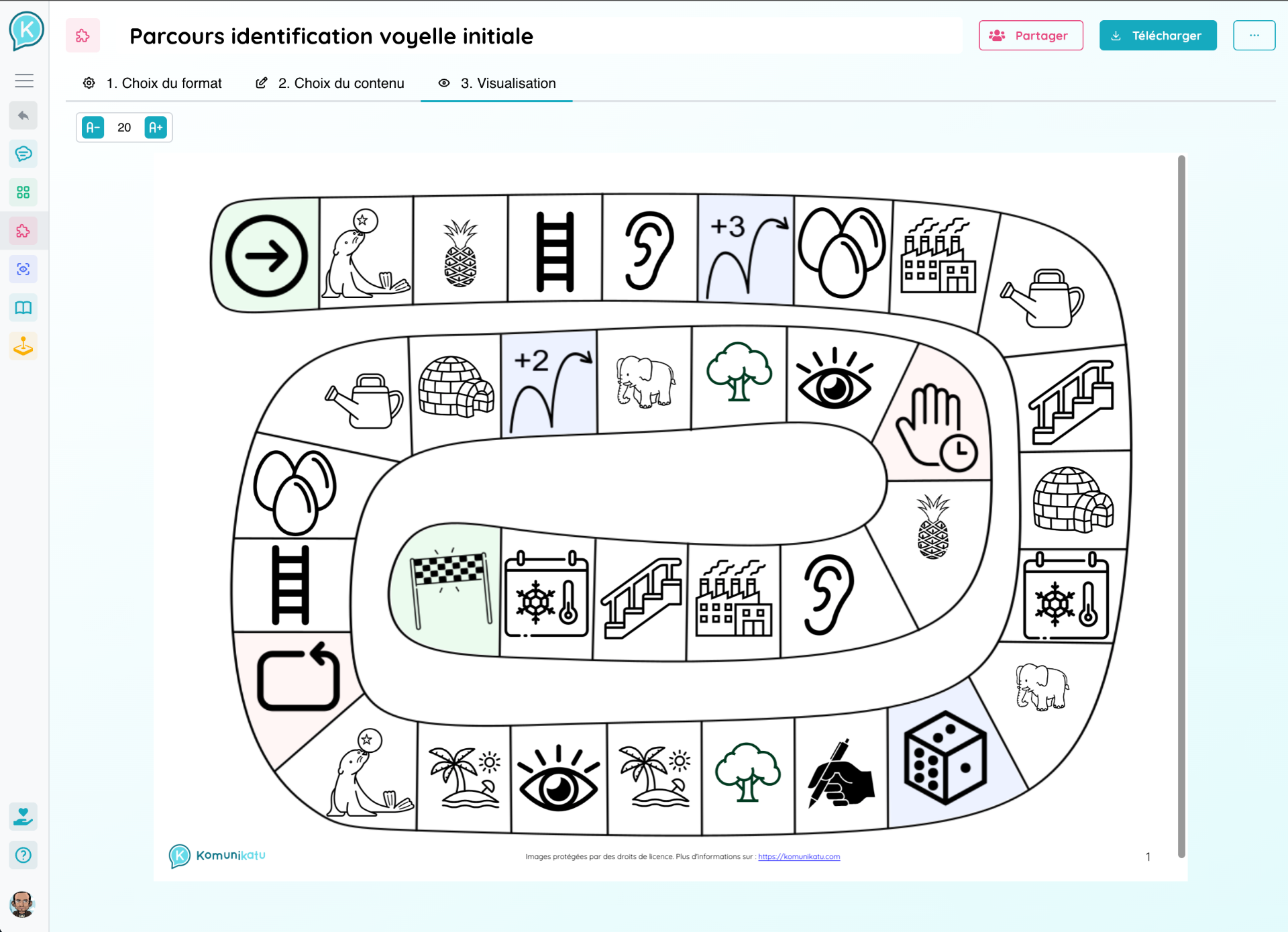 Interface du module Activity Maker