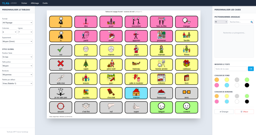 Interface du logiciel TLAb