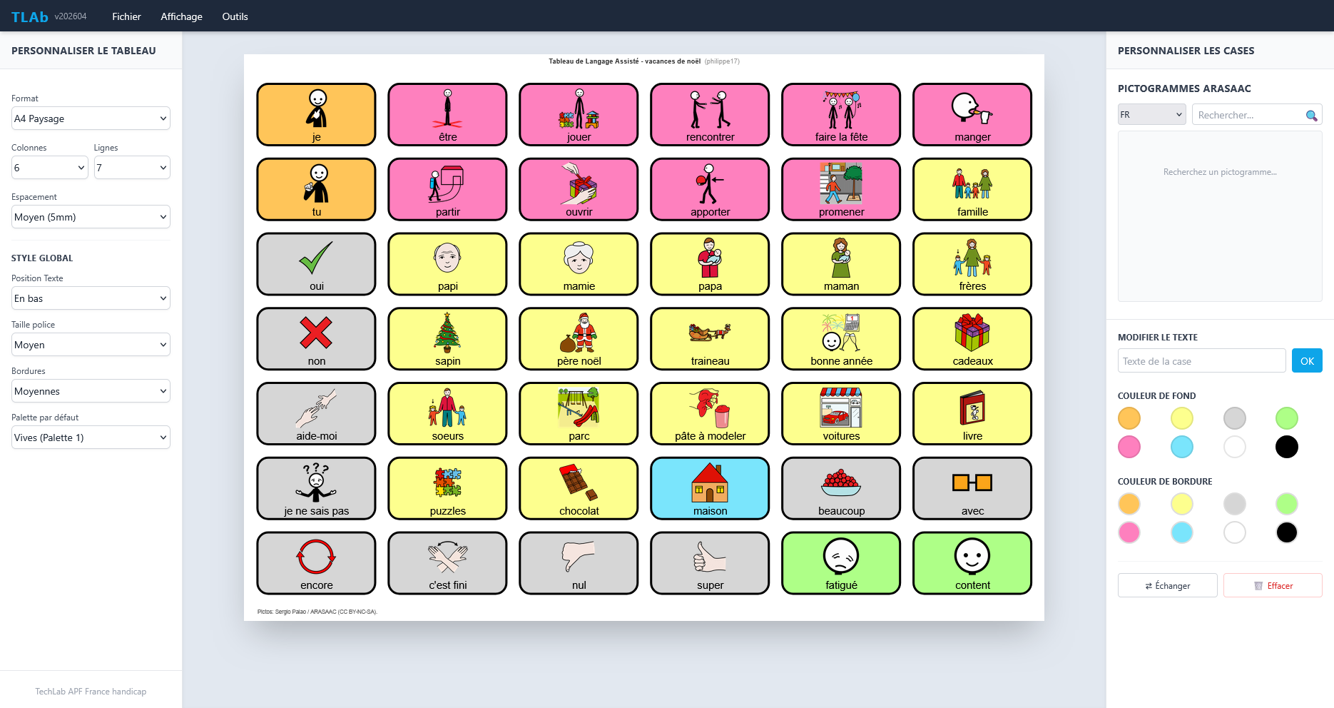 Interface du logiciel TLAb