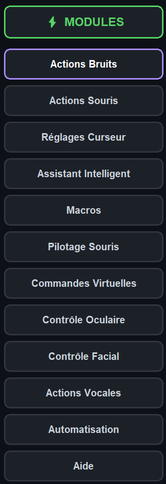 Accessibility Controller - Menu des modules