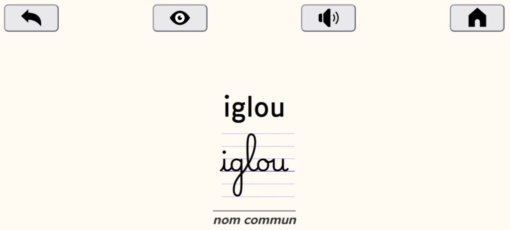 Dikomit - Affichage du mot