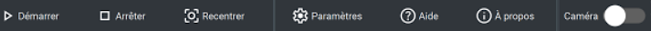 Barre d'outils de l'application HeadControl