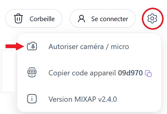 MIXAP - Autoriser l'accès au micro et à la caméra