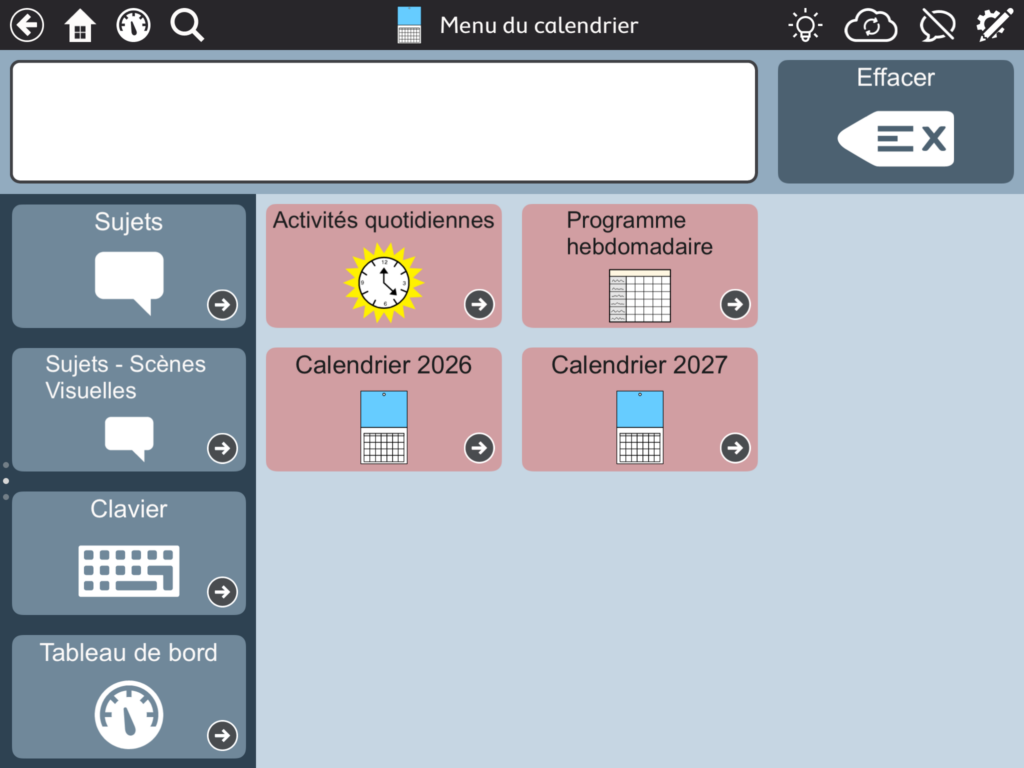 image Menu du calendrier 